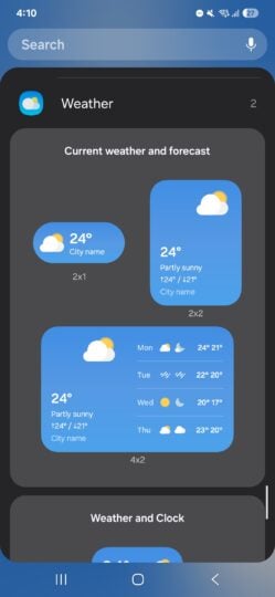 One UI 7 Hava Durumu widget'ı