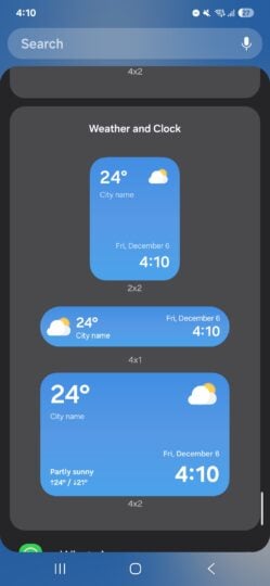 One UI 7 Hava Durumu widget'ı